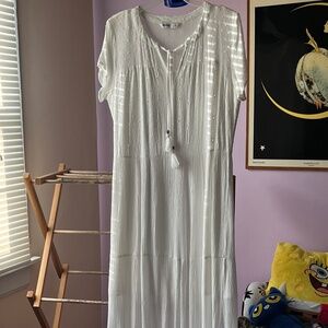 Sonoma long white gauzy maxi dress